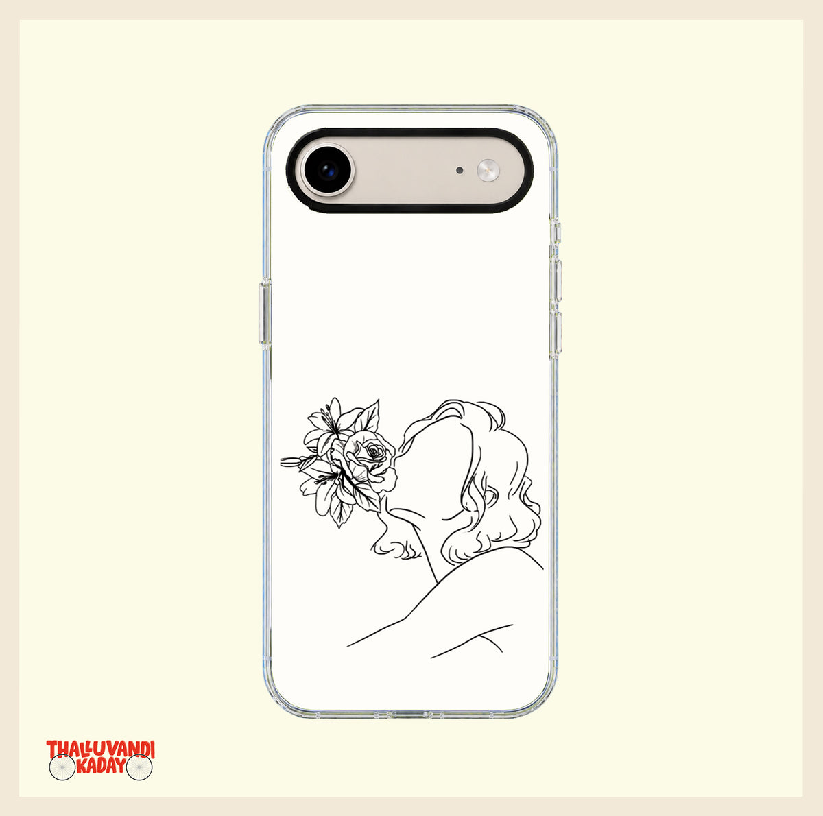 Minimalist Floral Line Art Clear Phone Case