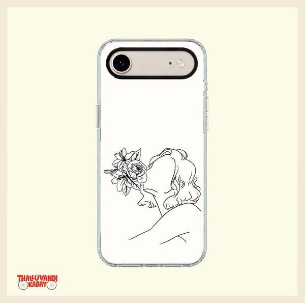 Minimalist Floral Line Art Clear Phone Case