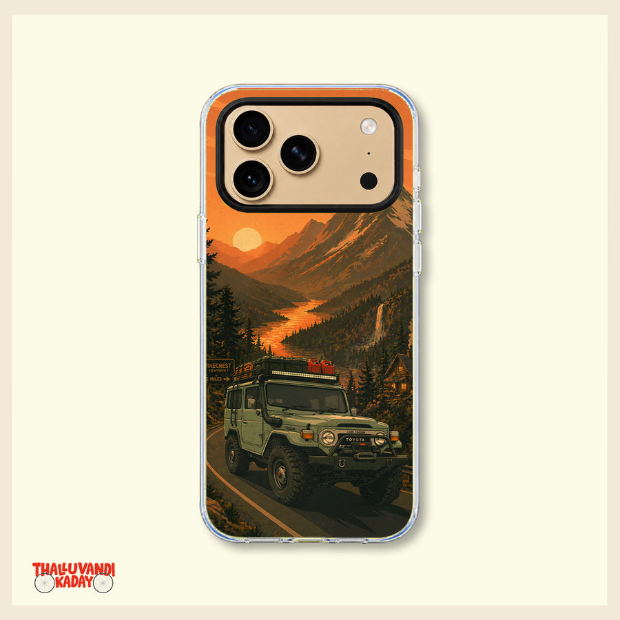 Sunset Overland Adventure Toyota Land Cruiser iPhone Case