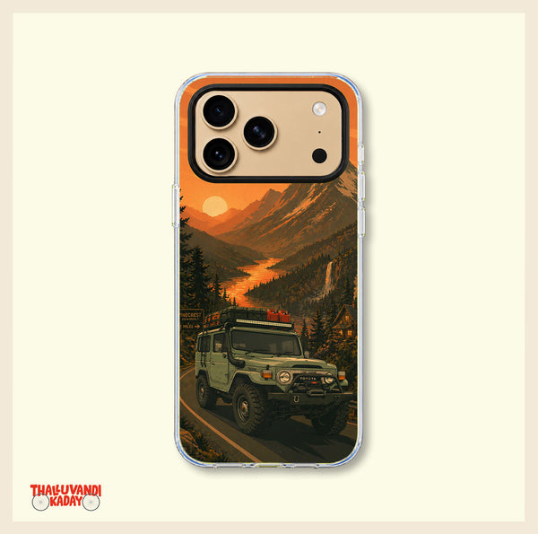 Sunset Overland Adventure Toyota Land Cruiser iPhone Case