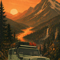 Sunset Overland Adventure Toyota Land Cruiser iPhone Case