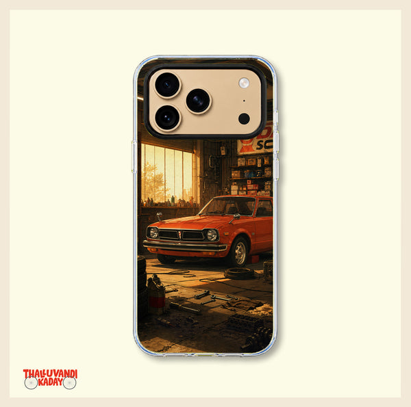 Vintage Garage Culture JDM iPhone Case – Classic Workshop Edition