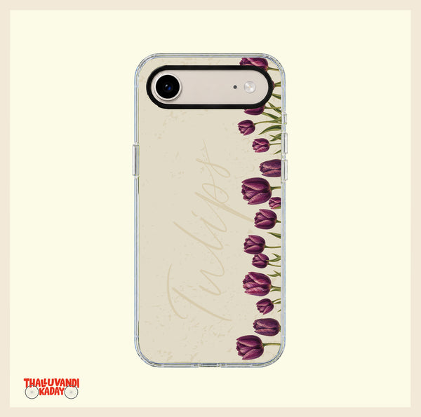 Minimalist Purple Tulip Clear Phone Case