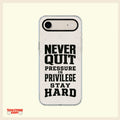 Never Quit – Motivational Quote Clear Phone Case