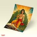 Lord Murugan with Peacock – Vintage Divine Wall Art Poster