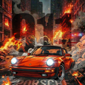 Porsche 911 Inferno Clear Phone Case